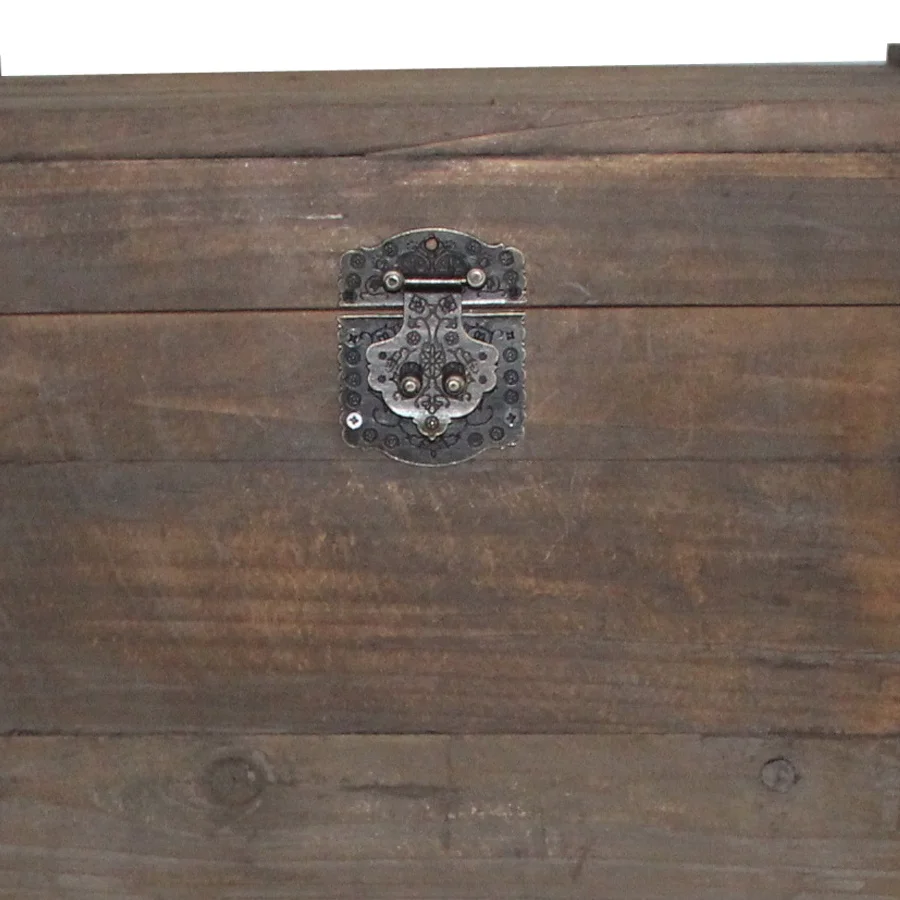 Luckywind Vintage Farmhouse Home Decor Handmade Natural Antique Reclaimed Wood Storage Trunk