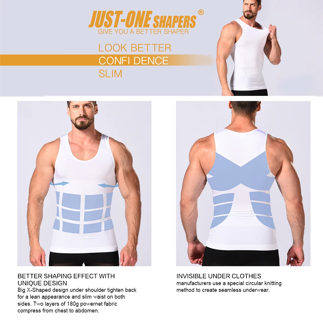 New Design Bodywear Mens Slimming Bodyshaper Compression Tank Top Slim Fit Undershirt Shapewear Body Shaper