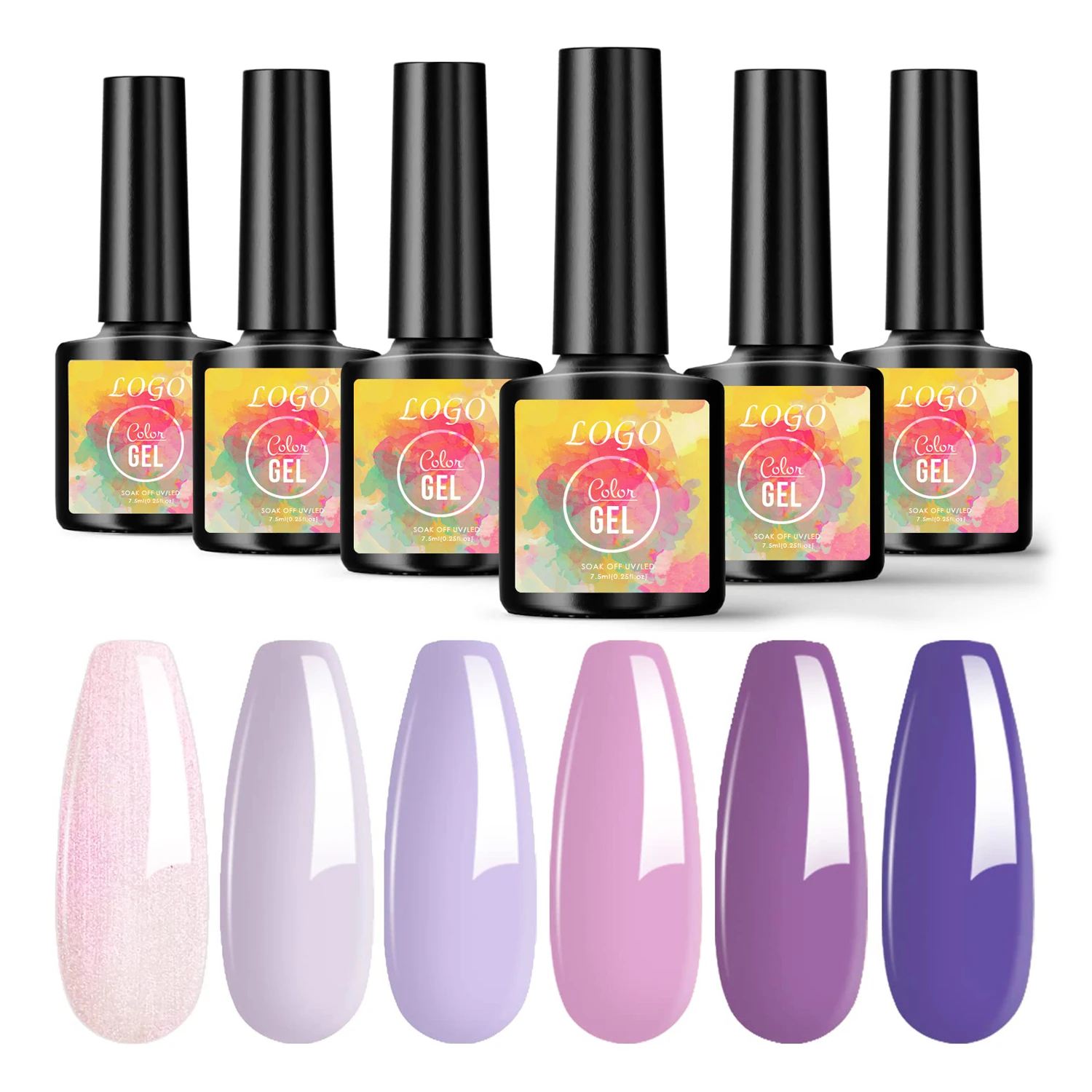Violet blue pink purple spring winter toxic free brilliant shiny smooth gel nail polish set