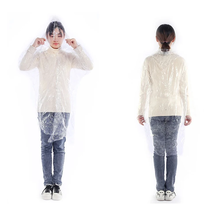 2023 Hot New Product PE Different Color Rain Ponchos Unisex Disposable Raincoat