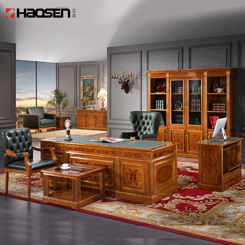 HAOSEN 0827 office furniture manufacturer luxury classic office president executive desk for Sale