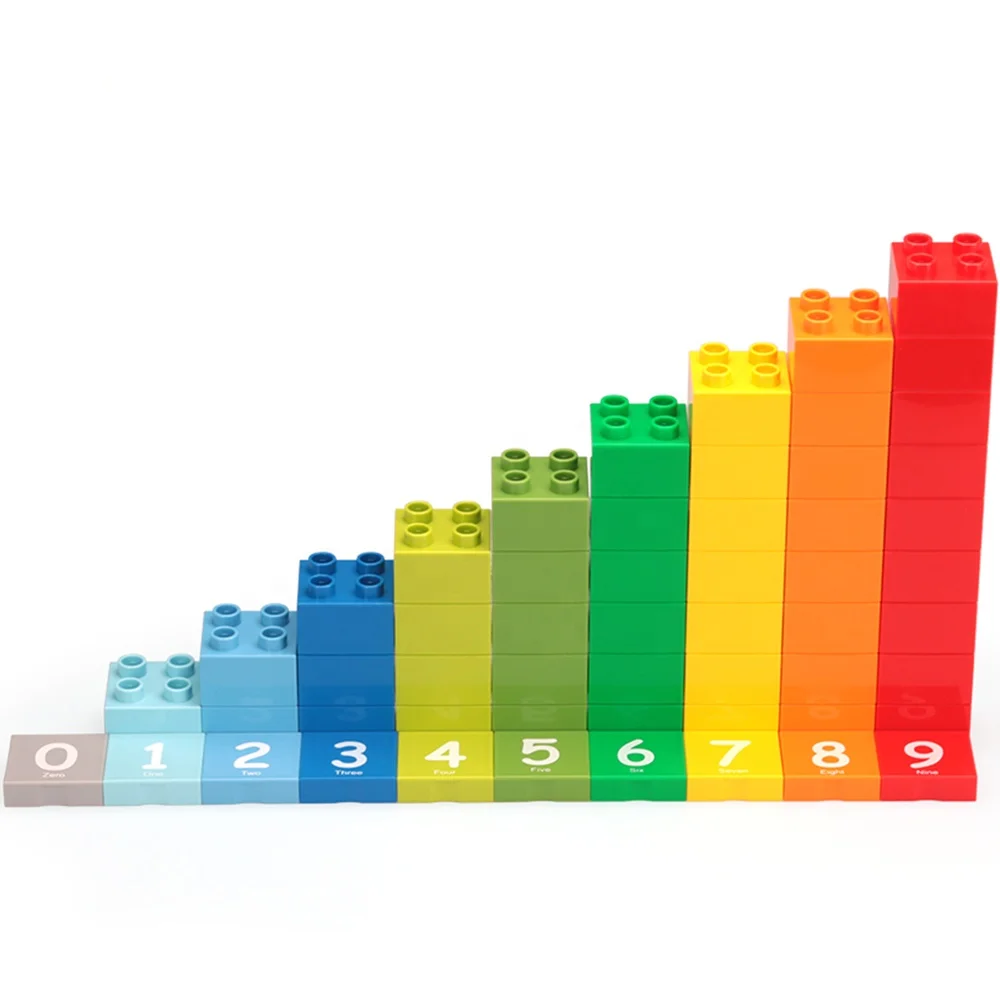 56 pcs numbers counting 10 cards game building Blocks Toys baby toy block diy toys for Kids