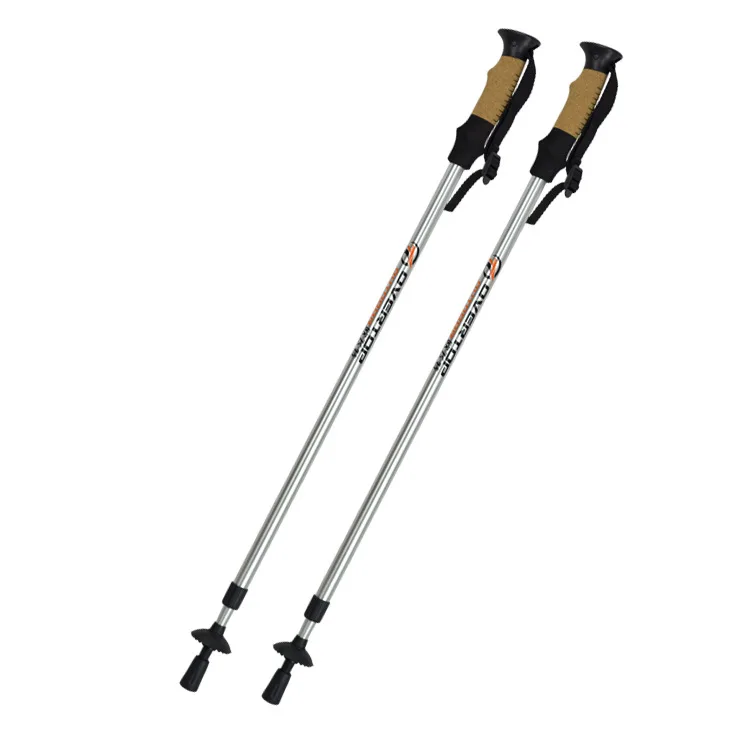 High Quality Adjustable Mountaineering Walking Stick Trekking Pole Cane with Strap for hiking climbing