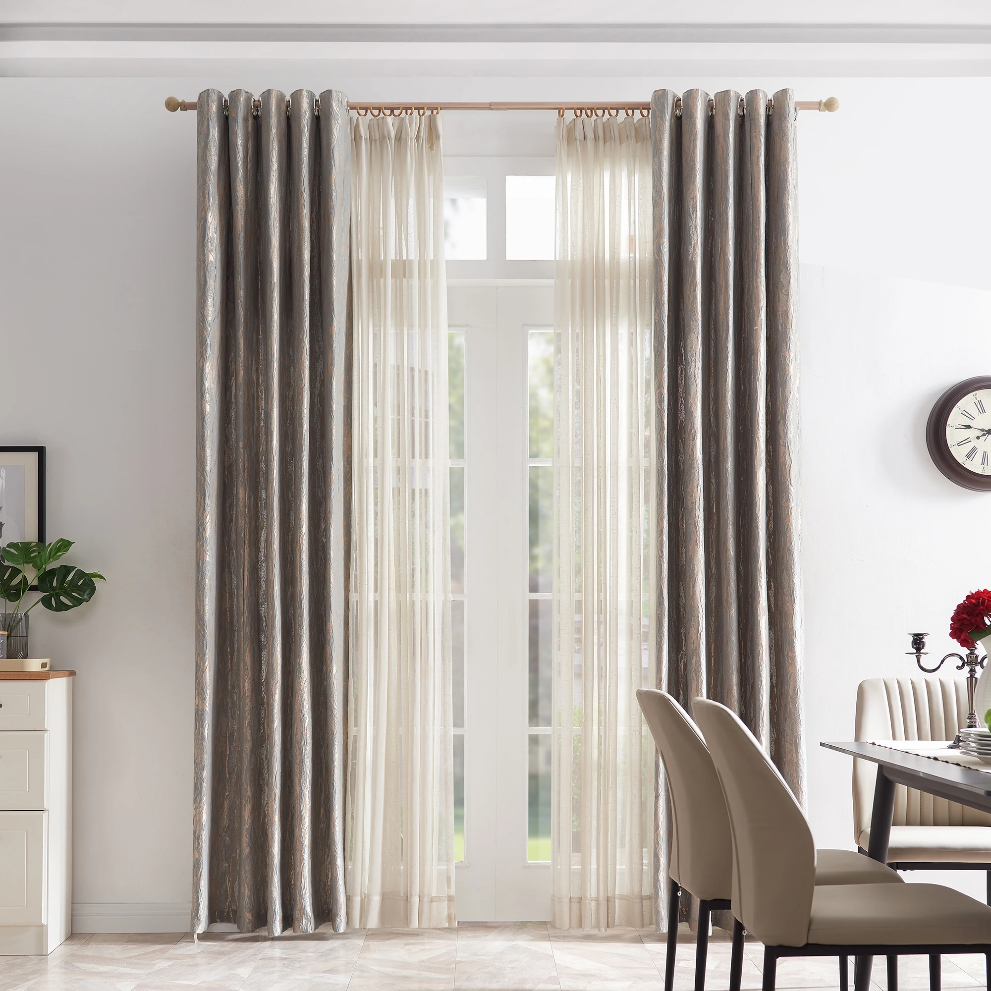 Design poles suppliers Factory price curtain pipe wrought iron Aluminium Alloy Bay Window Finials Metal Curtain Rod Set