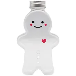 16 oz beverage Plastic PET 500ml cute Ginger Bread Man Shaped  commercial juice milk tea bottle for Christmas