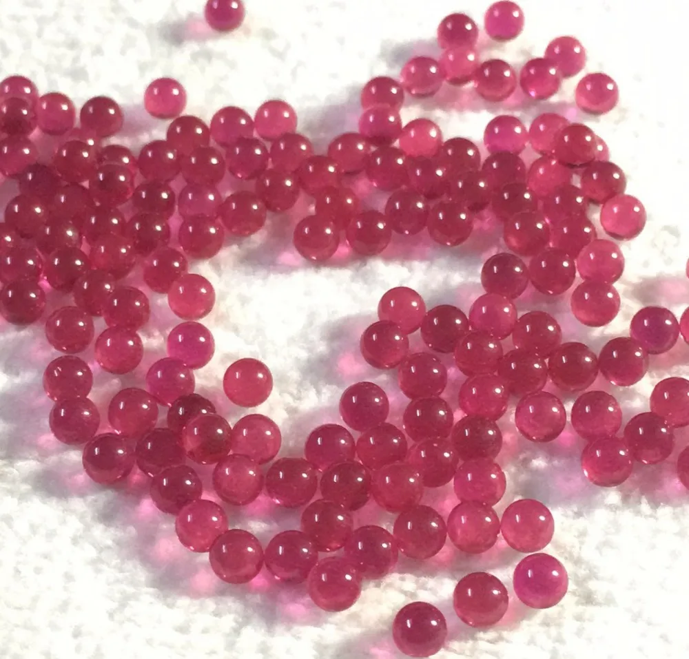 Wholesale Lab Grown Ruby Corundum Gemstones Ruby Beads 11mm 15mm 18mm 20mm Cabochon 5# Loose Corundum Ruby Balls