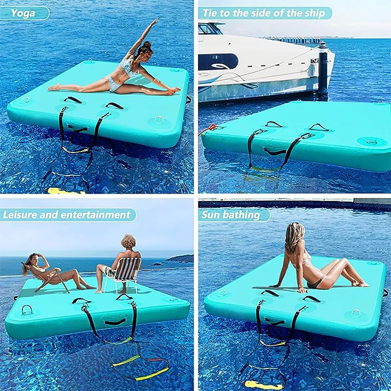 Water Yacht Air Mat Island Ponton Floating Inflatable Swimming Platform Dock