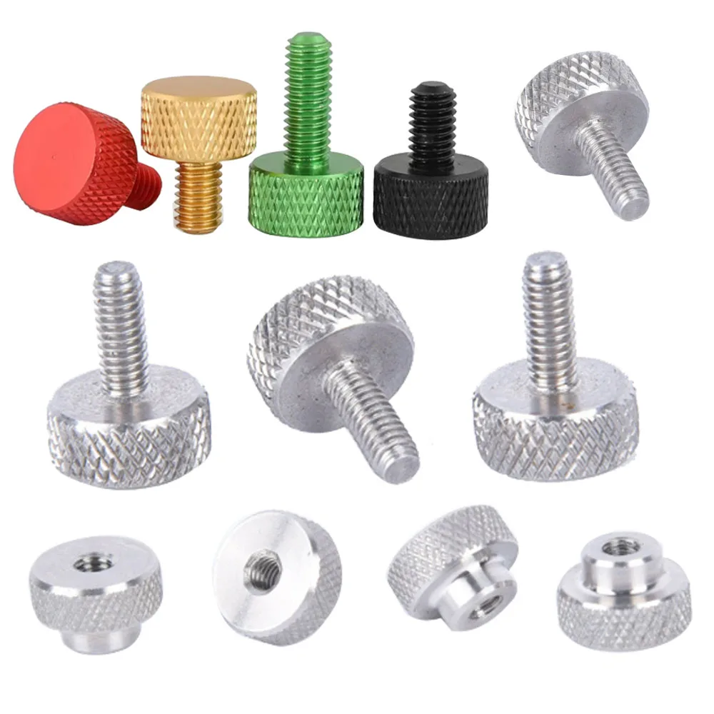 Custom m2 m3 m4 m5 m6 m8 Hand Screw Aluminum Anodized Threaded Knurled Captive Thumb Screw