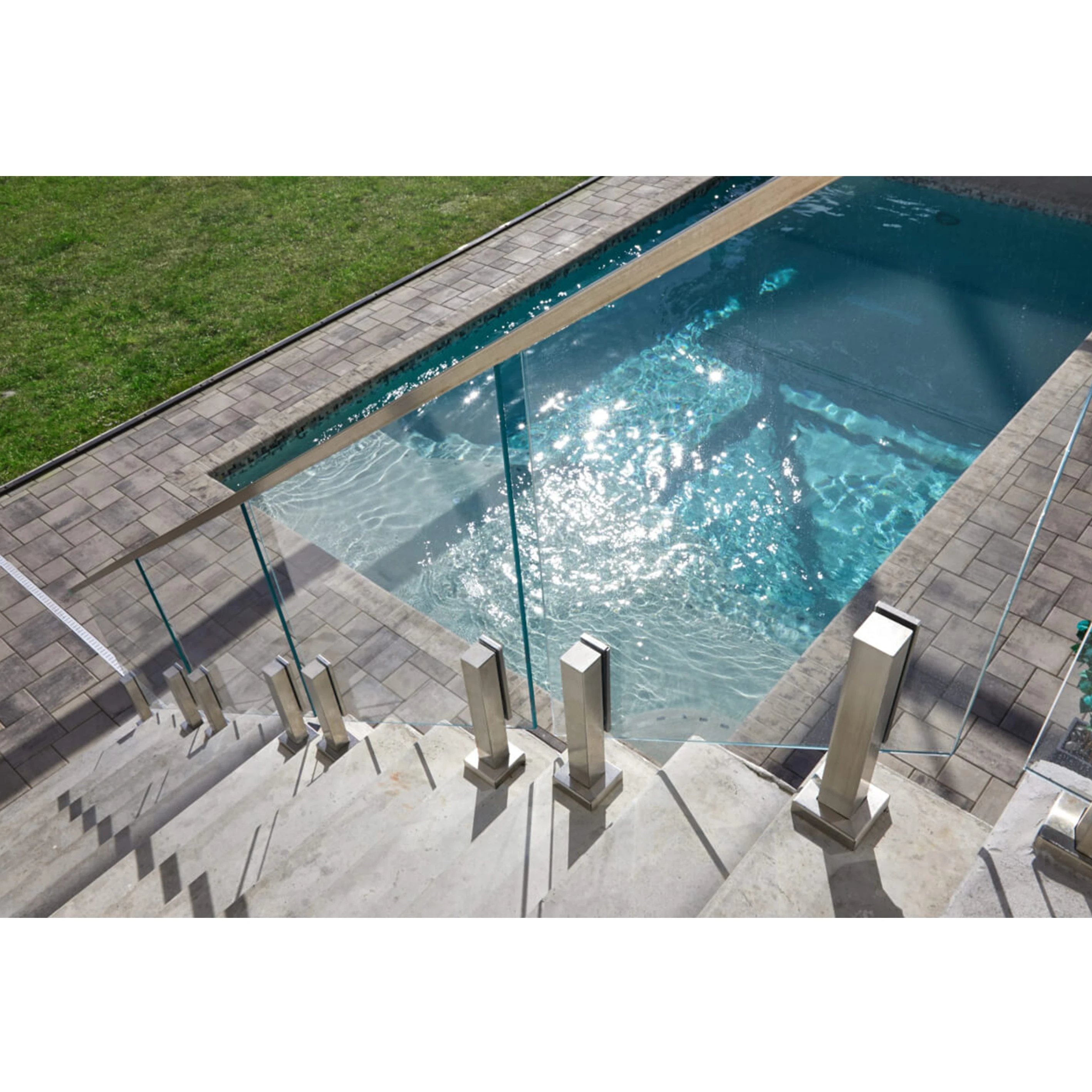 Indoor Outdoor Frameless Balustrade Glass Railing swimming 10-12mm Glass Pool Spigot And Pool Glass Fence