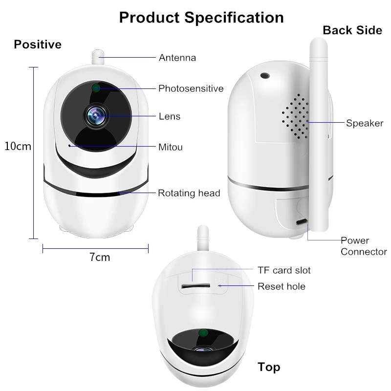  1 МП WiFi 1080P Беспроводная PTZ наружная водонепроницаемая IP-камера видеонаблюдения