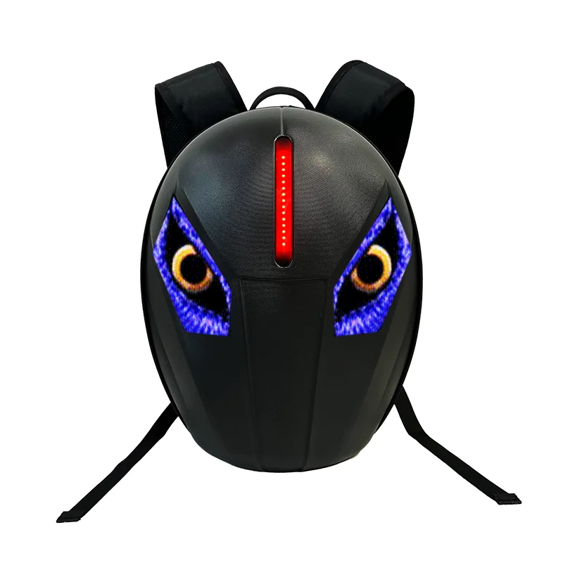 Manufacturer Factory Newest Design LED Backpack Riding Motorcycle Bag Digital Glowing Message Display 3D Eye Led Bag Backpack