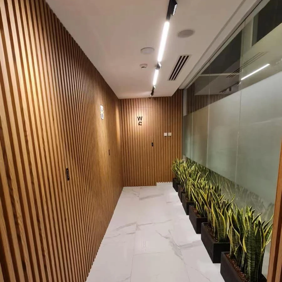 Pvc plastic decoration grilles wood grain panel cheap wpc indoor wall panel