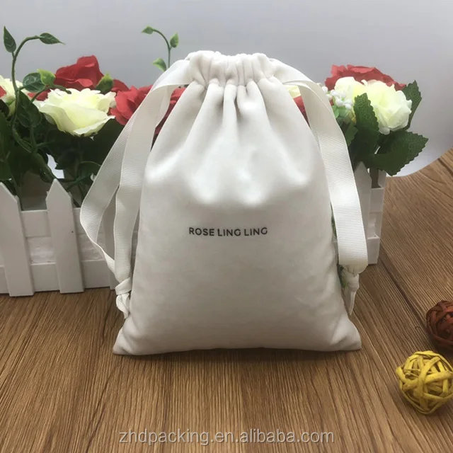 High Quality Wholesale Custom Cheap Long Large Drawstring Beauty Make Up Bag Soft Luxury Big Velvet Pouch