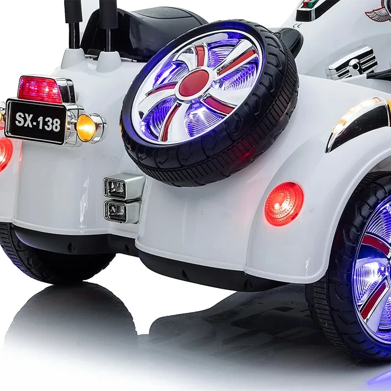 Istaride 12v Baby Ride On Car Bike Toy Three Wheels Motorbike Kids Electric Car 2 Seater Motorcycle For Kids