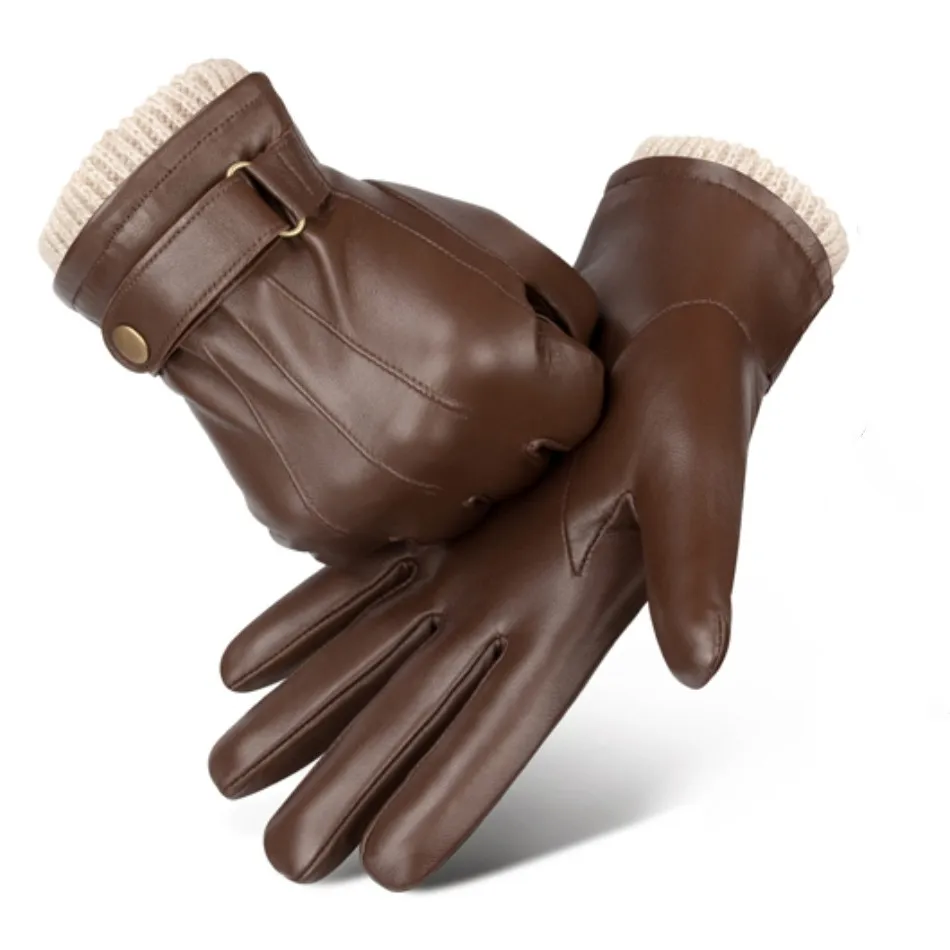 Top Quality Custom Touch Screen Brown Tan Leather Equestrian Horse Riding Racing Driving Gloves Winter Men.