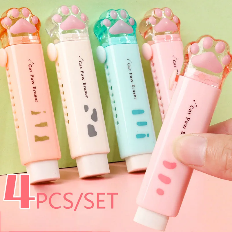Kawaii Push-pull дизайн кошачья лапа портативный резиновый ластик милые Ластики для детей школьные офисные принадлежности Подарочные канцелярские