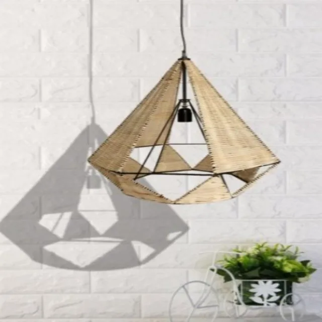 
Bamboo Modern Rattan Handmade Customizable Decorative Cane Pendant Ceiling Hanging Light 