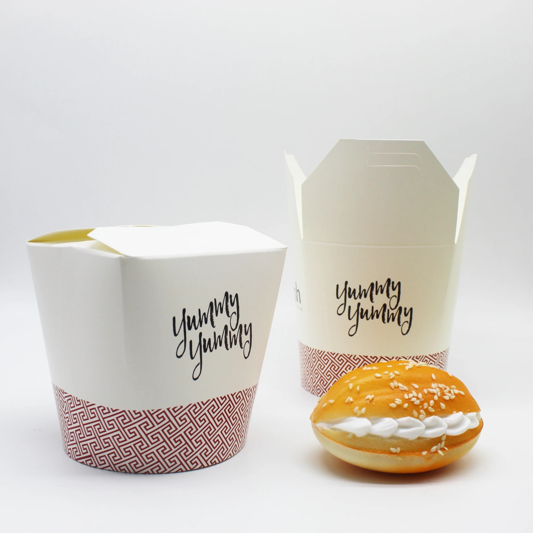 Manufactured PLA or PE coated biodegradable Kraft Bamboo Paper Noodle box