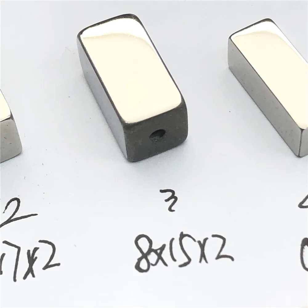 Jewelry Custom logo Cuboid Stainless Steel Loose Square Spacer Beads for DIY Craft Bracelet necklace making