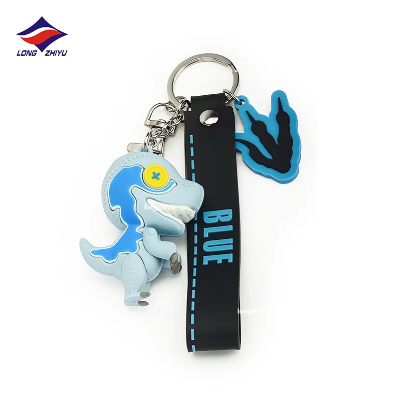 Longzhiyu 17 Years Keychain Manufacturer Custom Cartoon Pink Bear 3D PVC Keyrings Kawaii Rabbit Frog Cat Soft Silicone Keychains