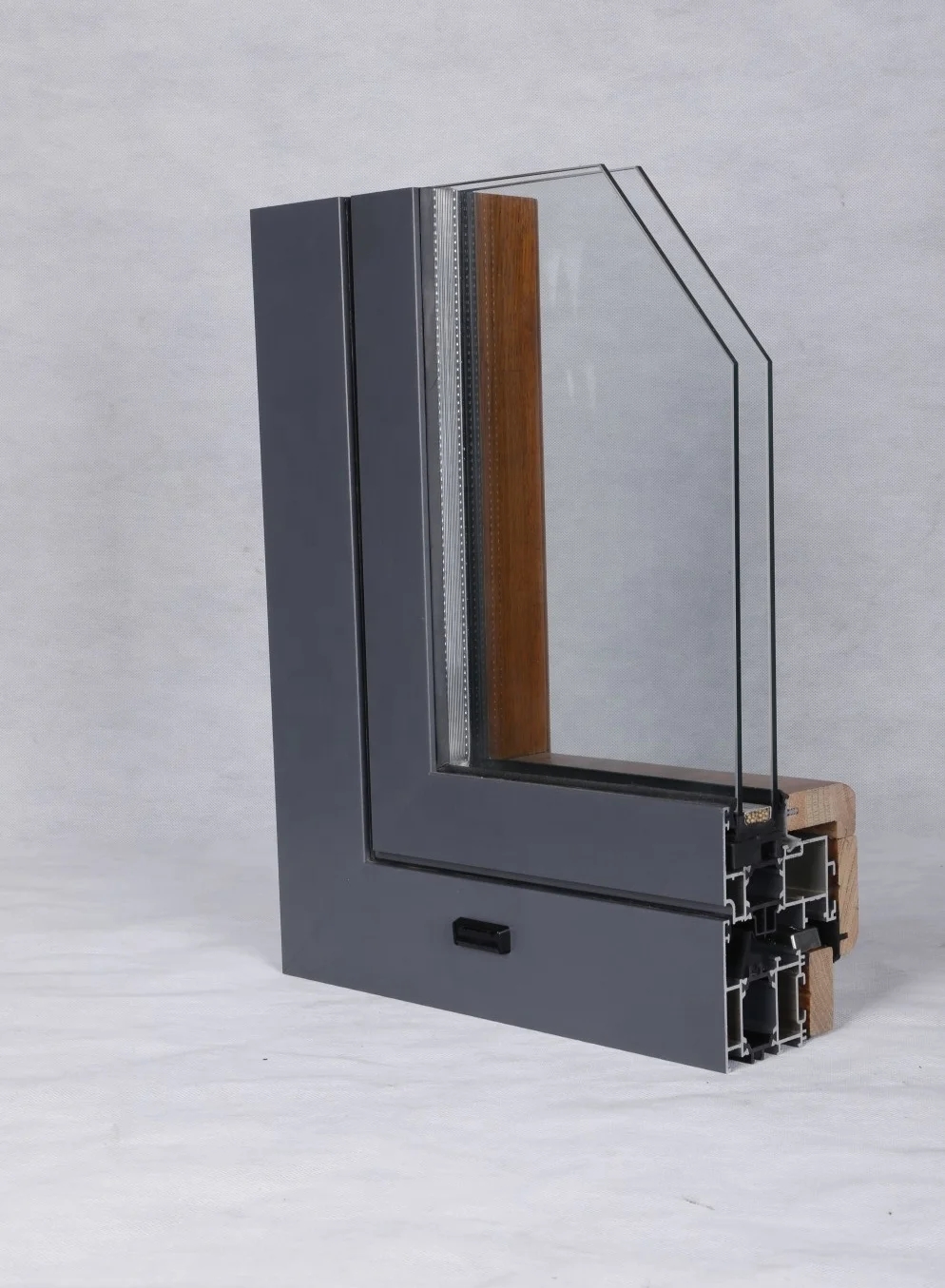 KIMSUN Modern Double Glazed Fully Tempered Glass Wooden Window Design Top Casement Windows Red Oak Wood Window