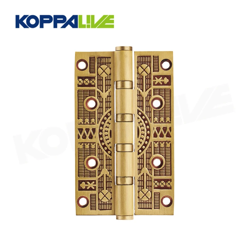 Koppalive fancy square corner automatic closure butt bearing hinge bathroom brass wooden door spring loaded hinges