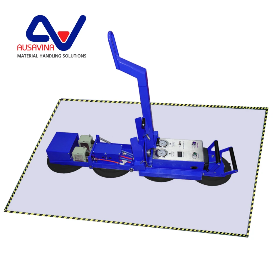 Легко поднимайте стеклянные листы большого размера с помощью вакуумного подъемника Ausavina, оснащенного аккумулятором, вакуумный насос для безопасности (DVL400)