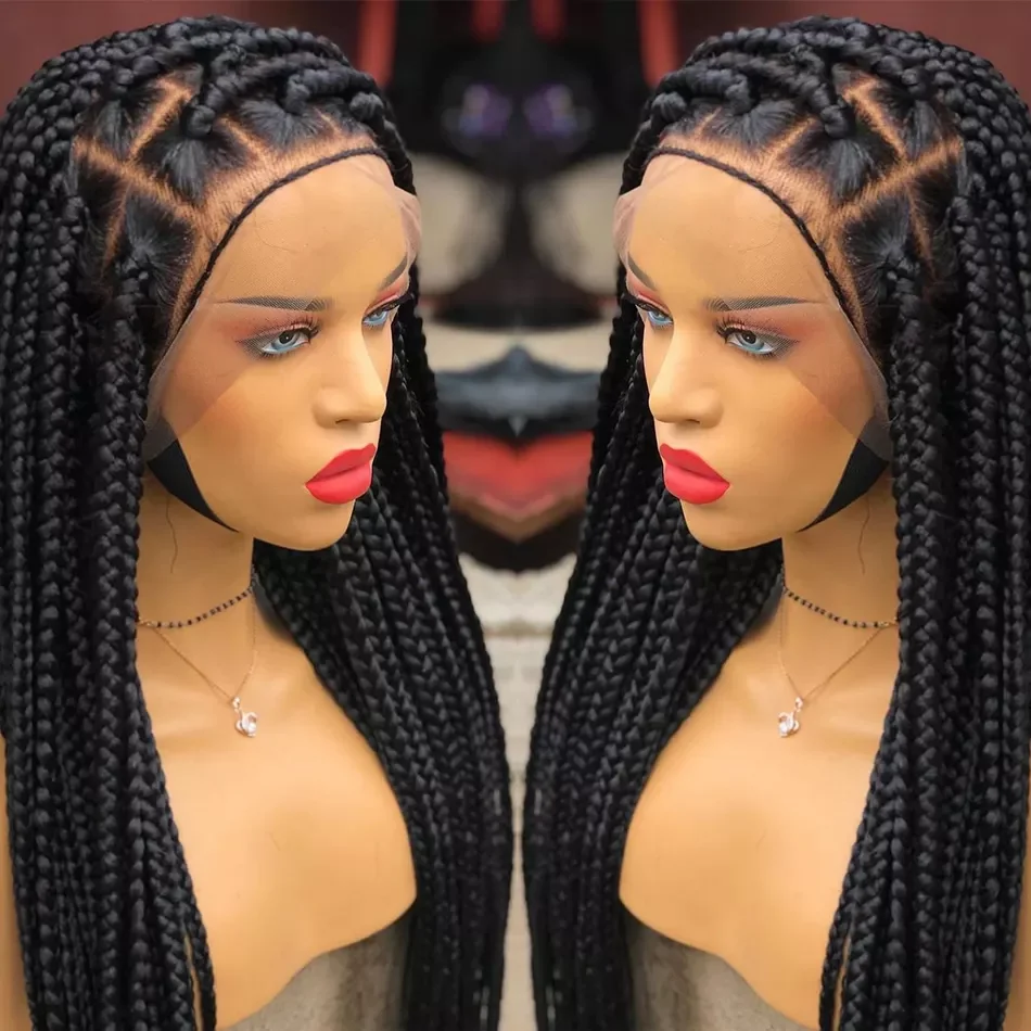 High Quality Knotless Braid Wig Lace front Hand Tied Braid human Hair Wigs Glueless Braided Lace Wigs For Black Women Human Hair
