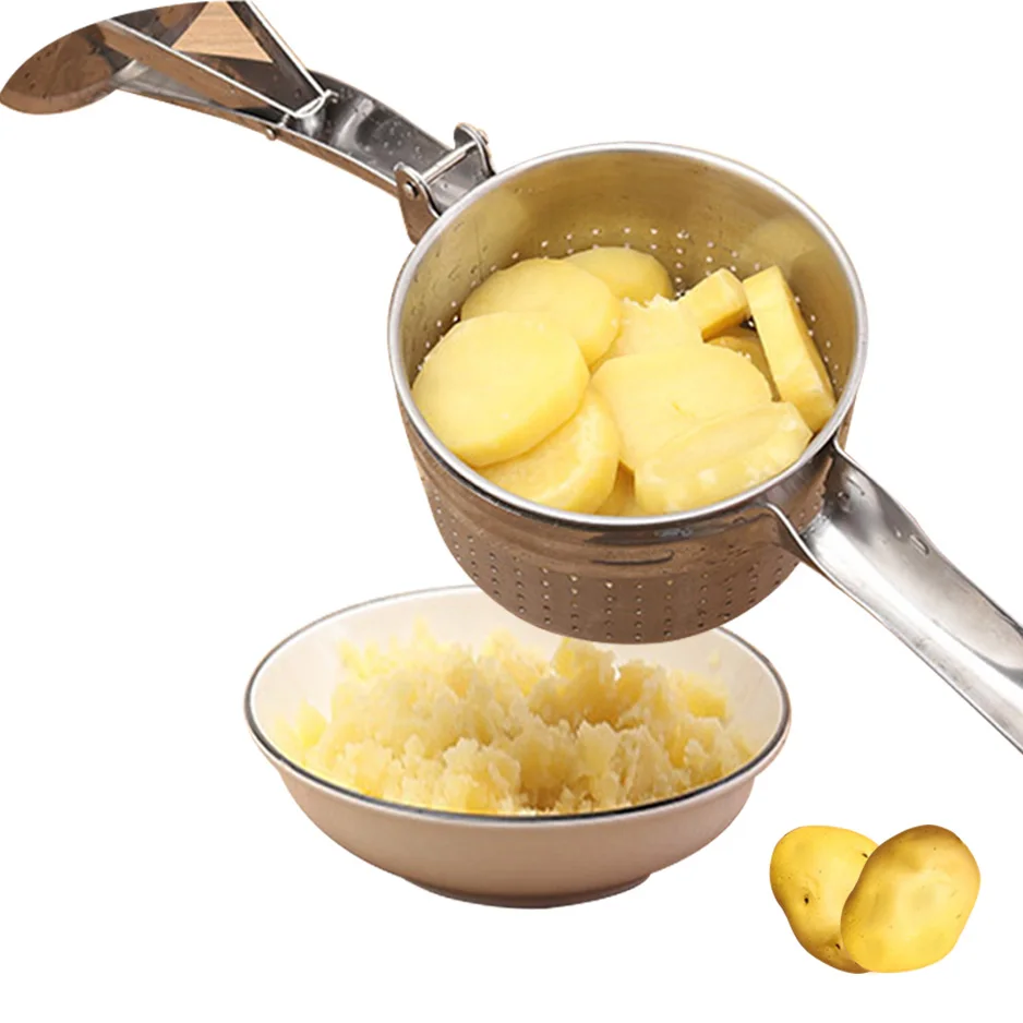 Kitchen Accessories Multi Function Potato Masher Handheld Juice Lemon Squeezer Manual Garlic Press