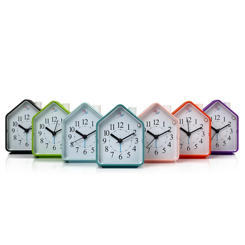 
Factory provide triangle children globe loudy night light table snooze mechanical bird sound colorful alarm clock 