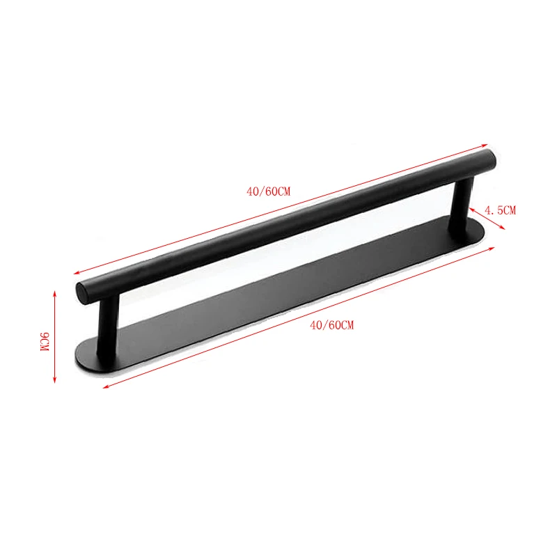 Nail Free 304 Stainless Steel Towel Pole Wall Mounted Towel Rack for Bathroom 40/60CM Adhesive Towel Pole