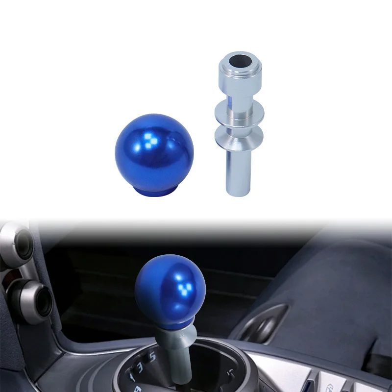 The new car modified ball long rod rod gear, aluminum alloy extended rod blue silver head gear for  Mustang