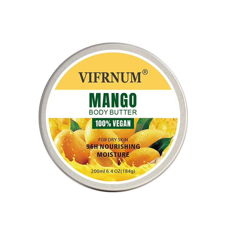 factory price  private label Vegan Natural moisturizing firming body butter cream mango whipped body butter skincare