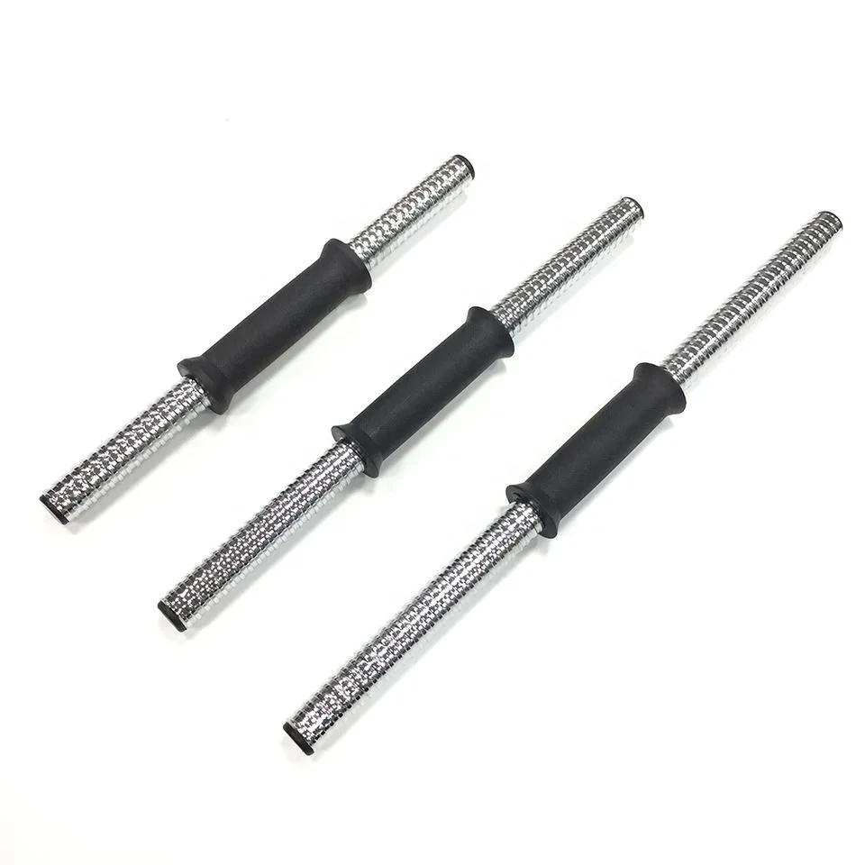 High Quality Cheap Chrome Threaded Hollow Dumbbell Bar With Rubber Grip