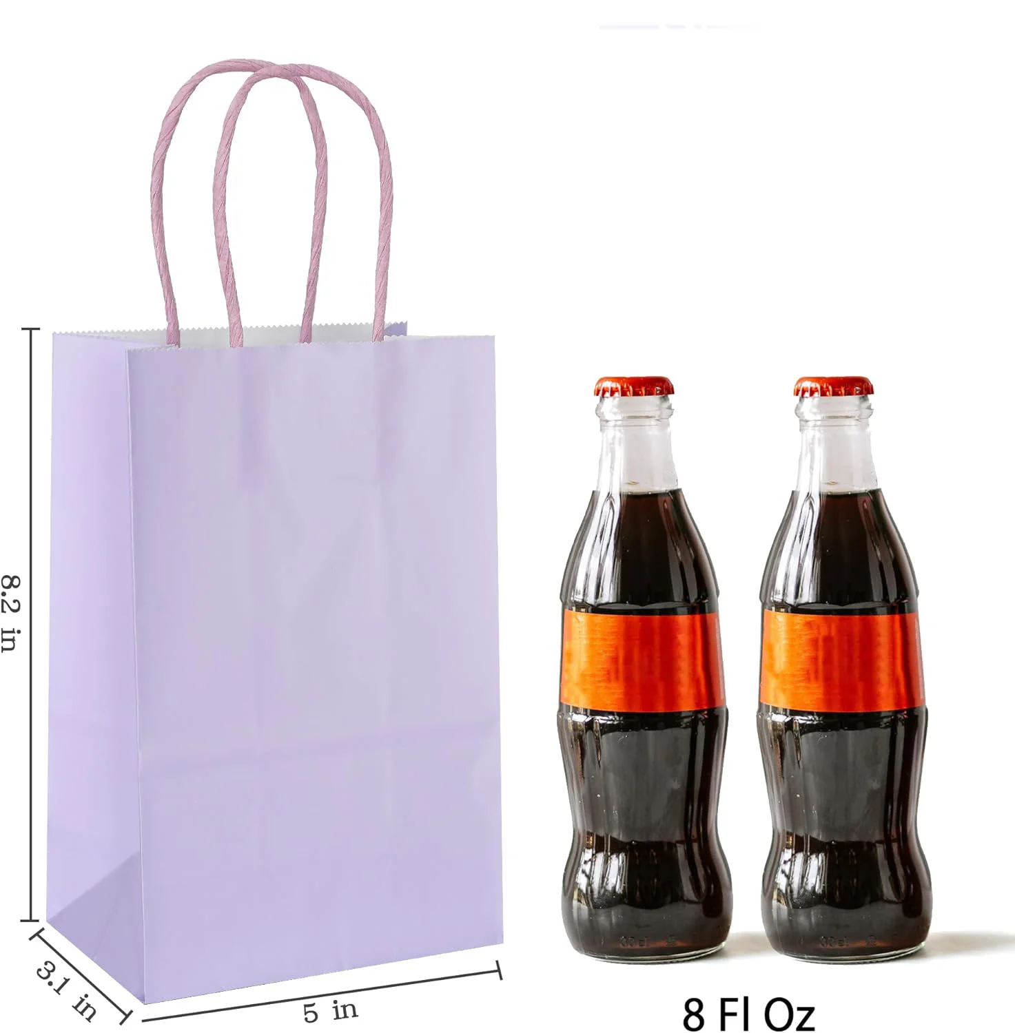 Custom Business Gift Birthday Wedding Shopping Biodegradable Square Bottom Purple Lavender Paper Bag