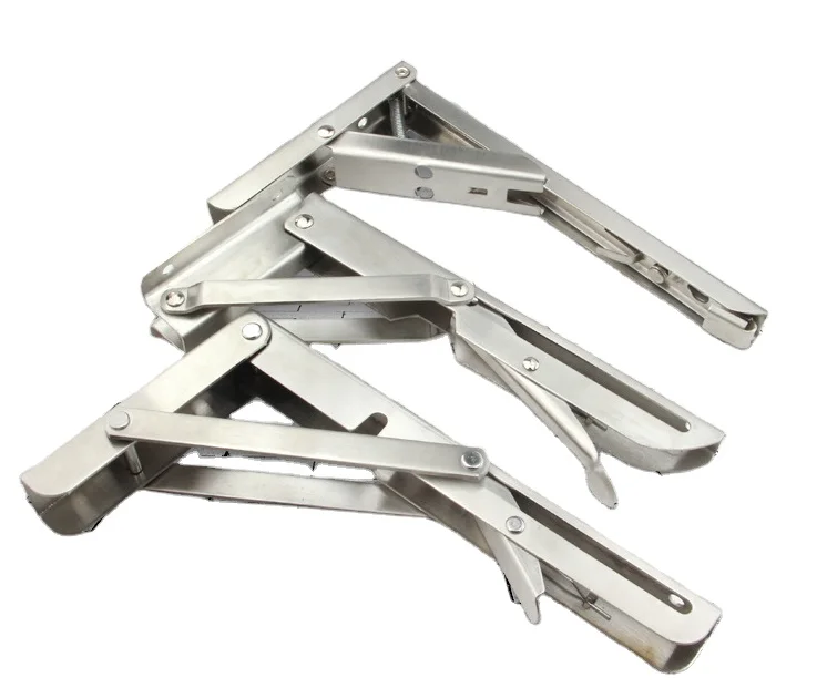 High Quality Easy Use Stainless Steel Heavy Duty L Shaped Steel Folding Bracket For Shelf Handrail Bracket