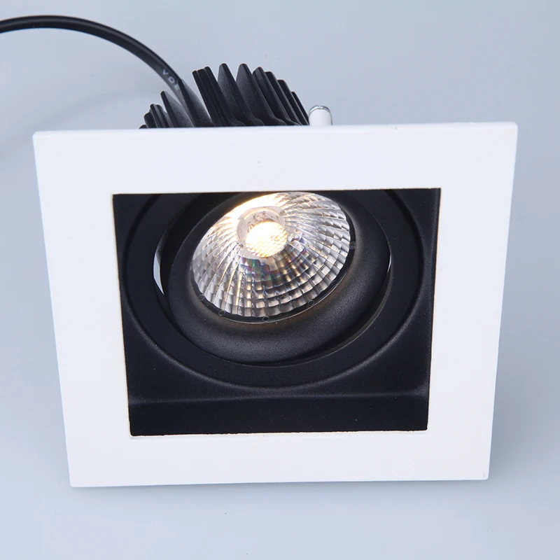 DC37V Traditional Ceiling Recessed LED Anti-Glare Downlight 7W White Black Dimmable Square Downlight