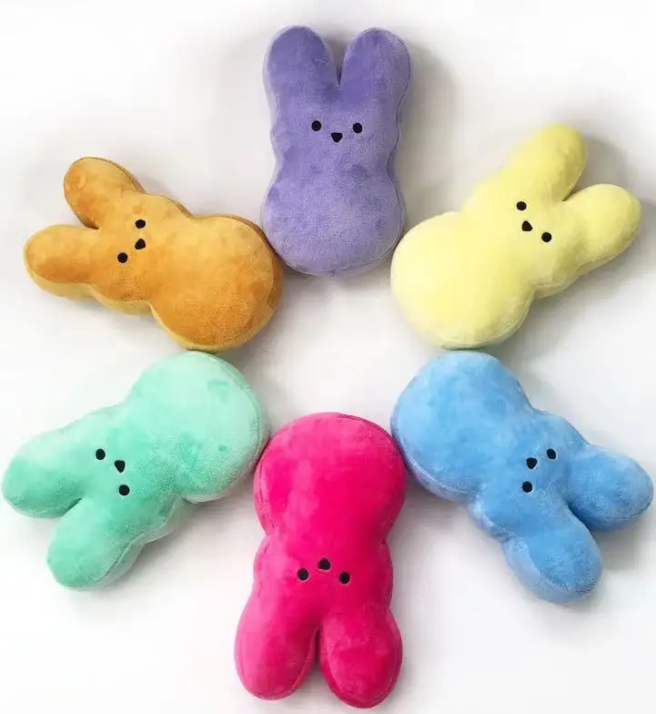 Personalized 15cm peeps plush rabbit coin purse peeps plush bunny 2024 Easter zipper peeps kids gift