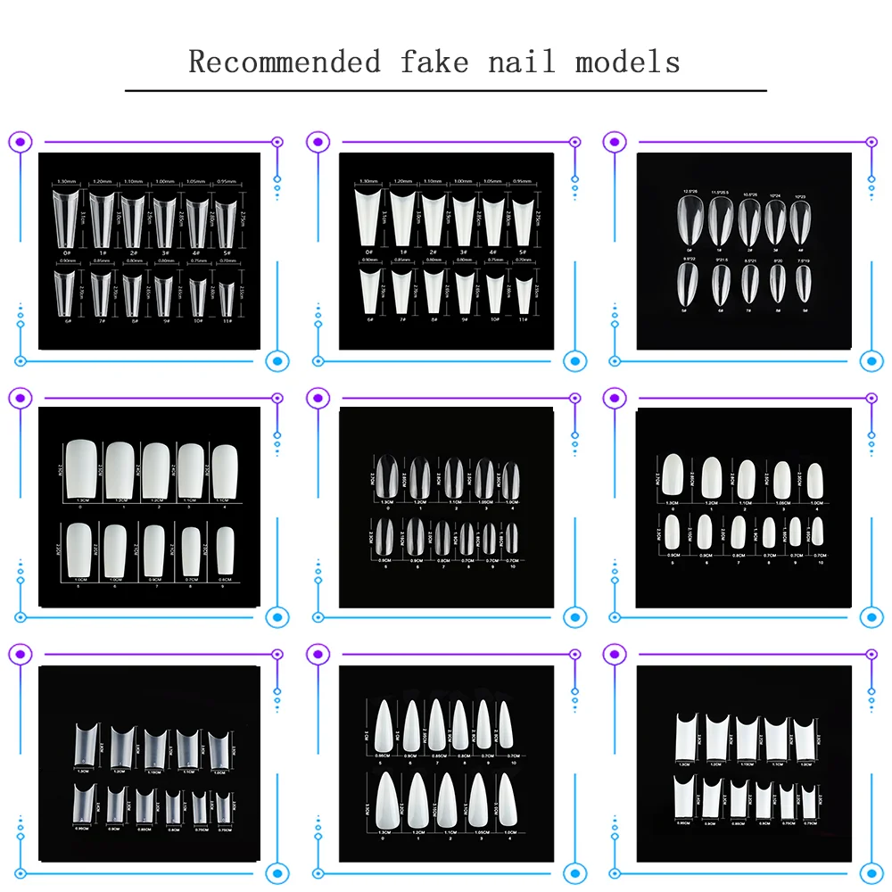  Оптовая продажа профессиональные натуральные сверхдлинные накладные ногти из АБС-пластика 500 шт.