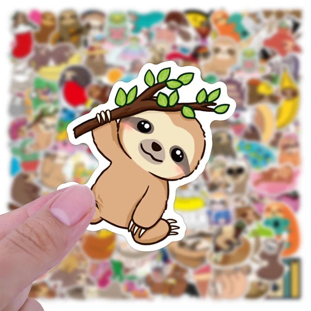
100pcs/pack Creative cute Folivora stickers for kids cartoon animal Sticker for Luggage Mobile Phone Creative label Sticker 