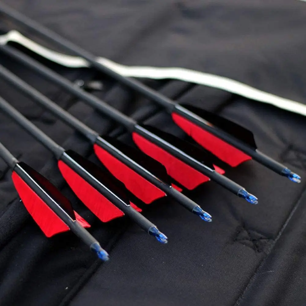 12 Pack Mix Carbon  30/31 Inch Hunting Archery bow and  arrow 100 Grain Points Targeting Compound/Recurve/Long  shooting arrow