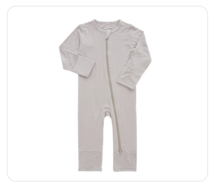 High Quality Cotton Bamboo Spandex Long Sleeves Baby Rompers Custom Print Baby Sleep Suit Baby Jumpsuit Pajamas Set