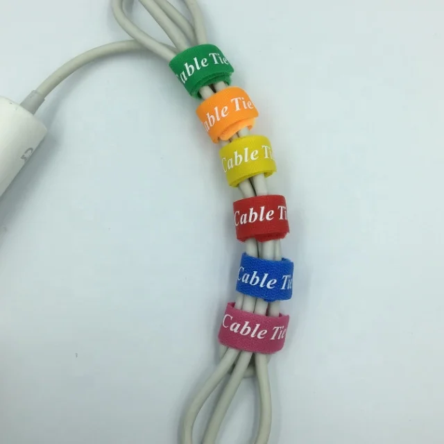 self adhesive nylon hook and loop cable ties fasteners strap belt ultra thin and soft cable management loop and hook cable tie