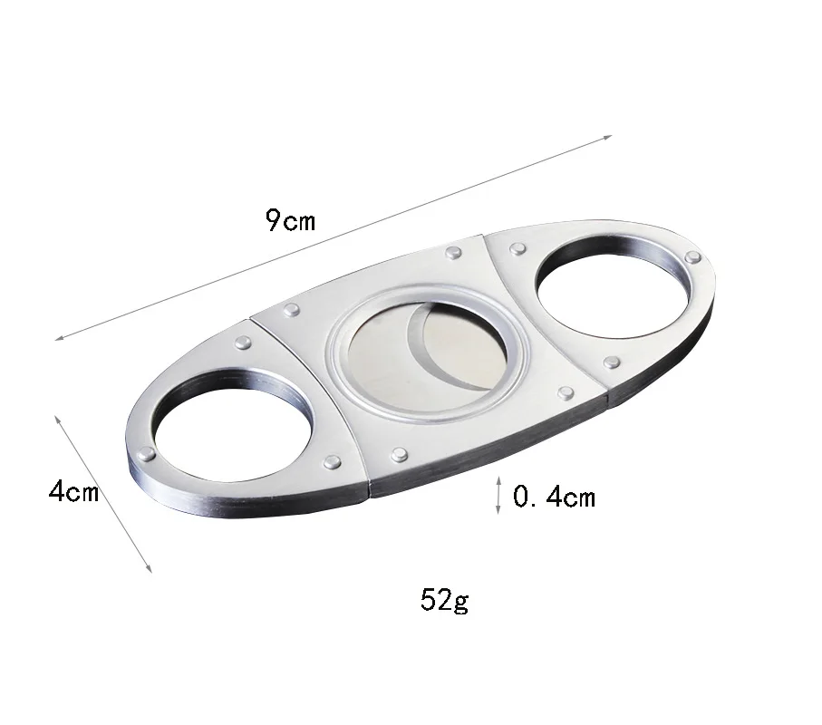 JUJI Custom Logo Cigar Cutter  Portable Guillotine Stainless Steel Double Dual Mini Cigar Cutter Wholesale