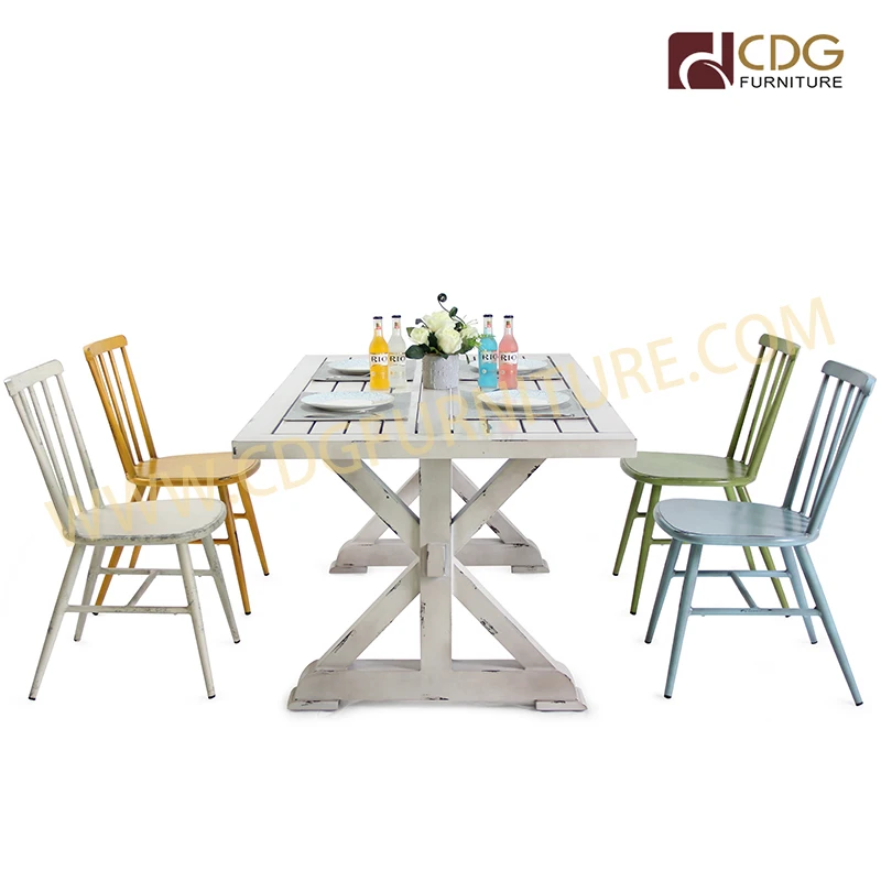 Industrial Metal Garden Cafe Restaurant Dining Chair Furniture French Aluminium Outdoor Indoor Modern Tables Chair Sets