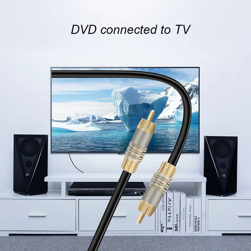 Support Customization 24k Gold Plated 0.5 1.2 2 3 5m Male To Male Rca Audio Cable For Laptop Tv Dvd