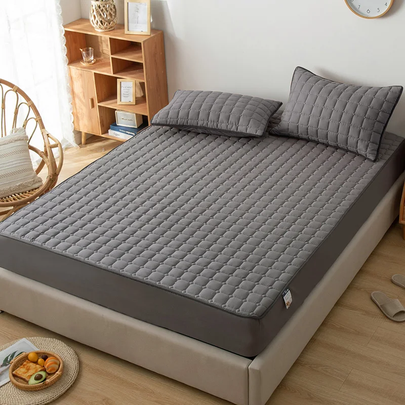 Factory Hot Sell Foldable Cotton Quilted Bed Cover Removable Mattress Protector For Elder and Children