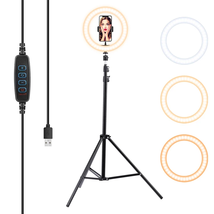 10 inch LED Ring Light with tripod stand Dimmable Ringlight Photography makeup Ring Light Lamp