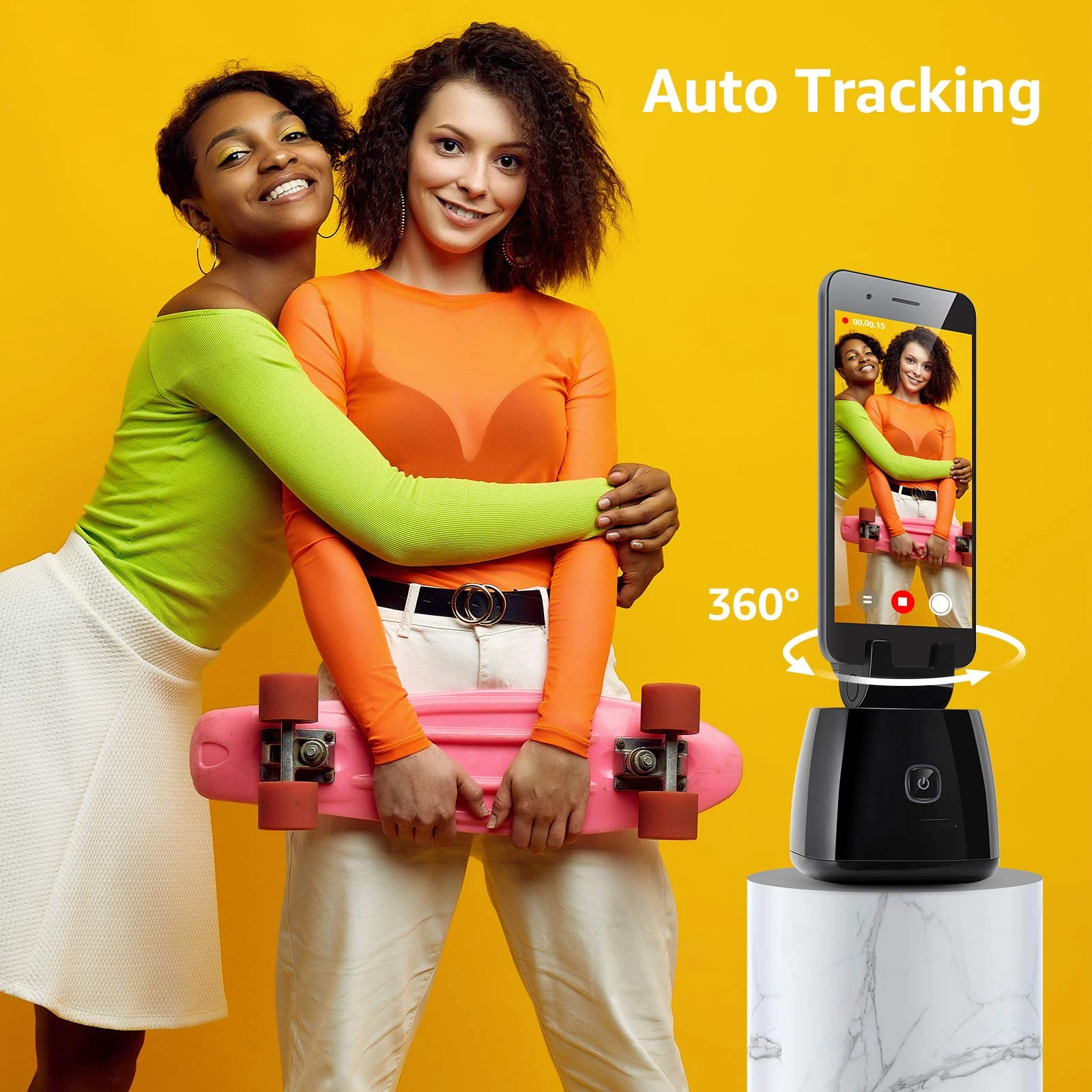 Smart Selfie Stick 360 Вращение автоматический держатель для слежения за лицом с креплением на камеру Hands Free фото или видео