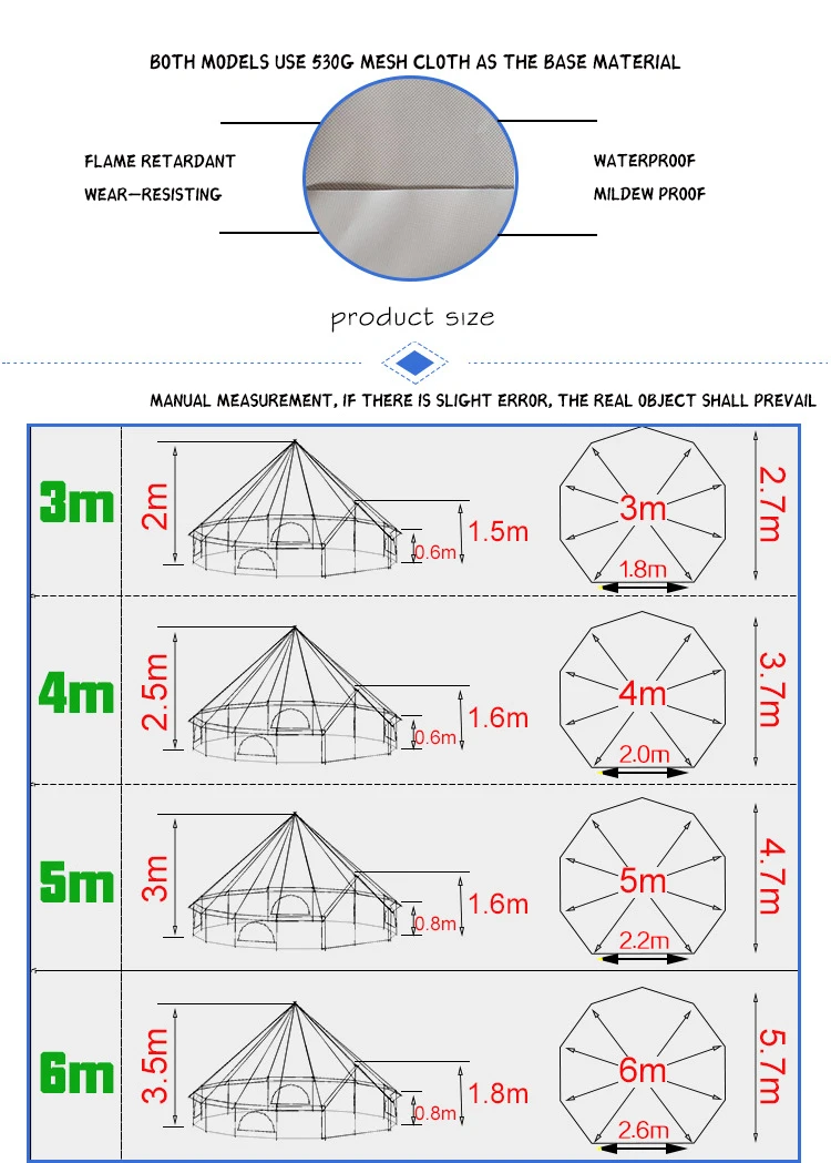 S Bestselling 5 * 5 * 3M 5-8 Person Canvas Inflatable Dome Cotton Mountain Bell Tent Camping